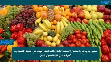 تغير جديد في أسعار الخضراوات والفاكهة اليوم في سوق العبور.. تعرف على التفاصيل الآن